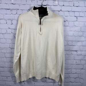 Oscar De La Renta Cream 1/4 Zip Sweater Size XL